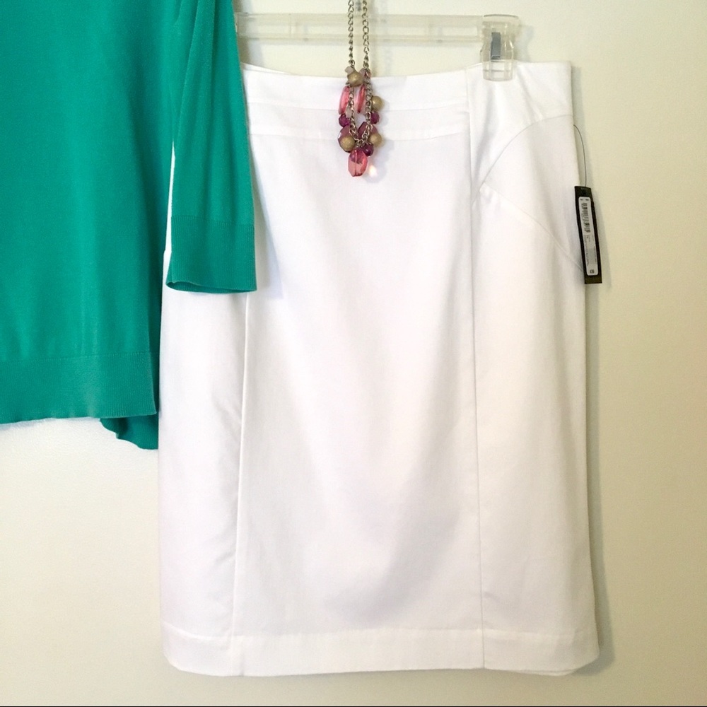 NWT Worthington White Pencil Spring Skirt 10